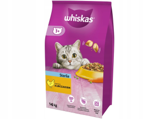 Whiskas Sterilné suché krmivo pre mačky s kuracím mäsom 14 kg